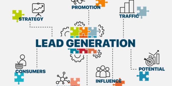 Lead generation concept. Infographics. Chart with keywords and icons. Lead generation vector illustration.